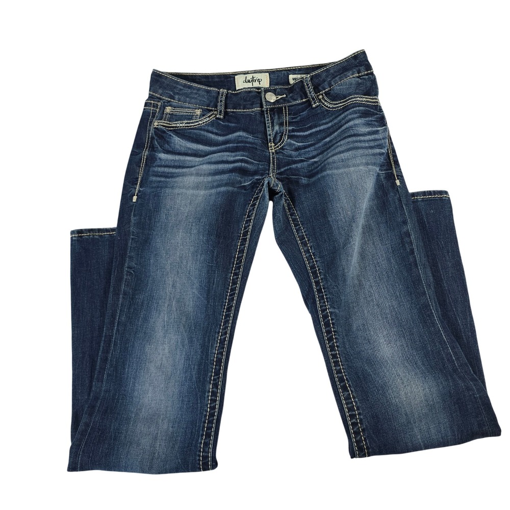 Daytrip Virgo Bootcut Jeans Womens 26R Dark Wash Contrast Stitch Flap Pocket
